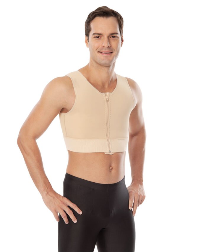 REF 244 Zippered Short Male Liposuction Gynecomastıa Garment